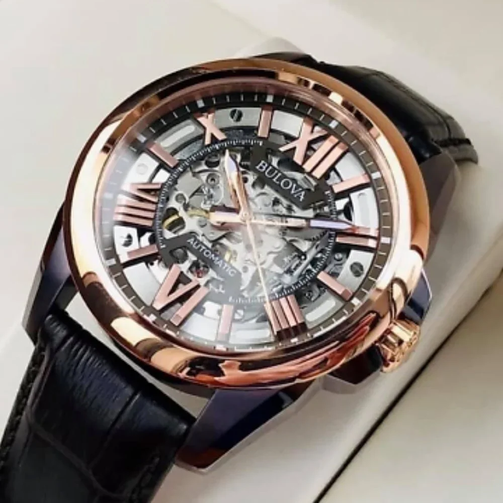 Bulova SKELETON Rose Gold Men's Automatic Watch